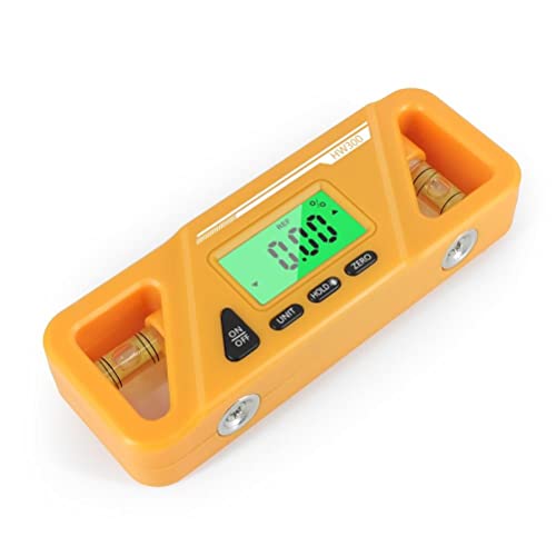 Cocoarm Digitaler Winkelmesser Neigungsmesser Magnetischer Digitaler Wasserwaagen-Messwerkzeug Multifunktions-Messwerkzeug mit Hintergrundbeleuchtetem LCD-Display für Holzbearbeitung (ORANGE) von Cocoarm