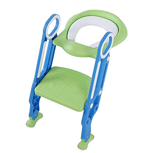 Doppelarmlehne Design Baby Toilette Leiter Toilettentrainer mit Treppe Kinder Faltbar Toilettensitz Töpfchenstuhl Toilettenleiter Lerntöpfchen Höhenverstellbar Trainingssitz, 1-7 Jahren von Cocoarm