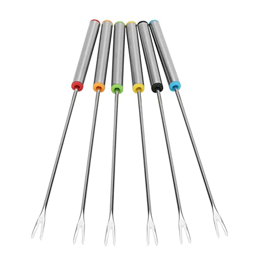Cocoarm Edelstahl Fondue Forks 6pcs Farb Codierte Käseschokoladenschokoladen-Fondue-Gabeln Set Safe Anti- für Haushalt und Kommerzielle Verwendung mit Einfachem Grip-Langgriff Cocoarm Edelstahl Fondue Forks 6pcs Farb Codierte Käseschokoladenschokoladen-Fondue-Gabeln Set Safe Anti- für Haushalt und Kommerzielle Verwendung mit Einfachem Grip-Langgriff von Cocoarm