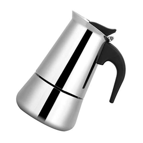 Cocoarm Edelstahl-Kaffeemaschine-Topf 2 Tasse Tragbare Mokköpfe für Ein Reichhaltiges Geschmack Schnelles Brauen mit Breiter, Energieeffizientem Design (100 ml) von Cocoarm