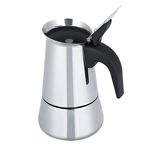 Cocoarm Edelstahl-Kaffeemaschine-Topf 2 Tasse Tragbare Mokköpfe für Ein Reichhaltiges Geschmack Schnelles Brauen mit Breiter, Energieeffizientem Design (450ML) von Cocoarm