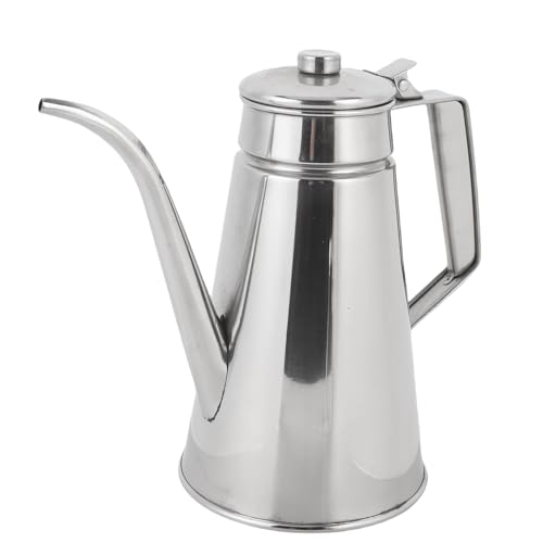 Cocoarm Edelstahlöl Pot Container mit Deckel, Durchlaufsicherem Ölspender Zum Kochen, Rostschutz und Hitzebeständigen Design für die Küche Verwenden (L 1,2L) von Cocoarm