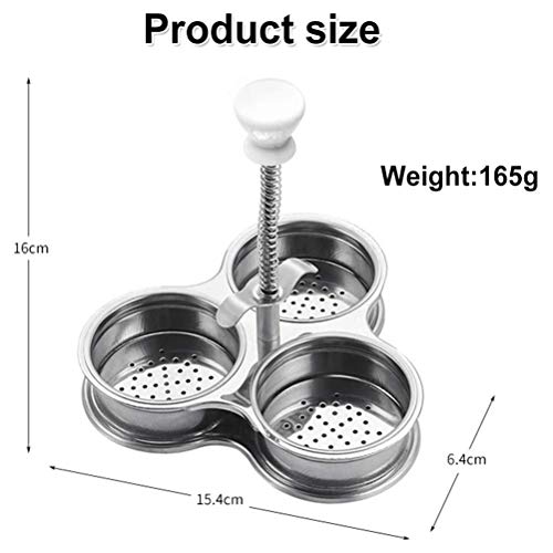 Cocoarm Eierwilderer Eierkessel Eierkocher 3 Edelstahlnetze Zum Kochen von Eiernbalken Eierbecher mit Gleichmäßigem Heizen Schnell Einfaches Frühstück (SILVER) von Cocoarm