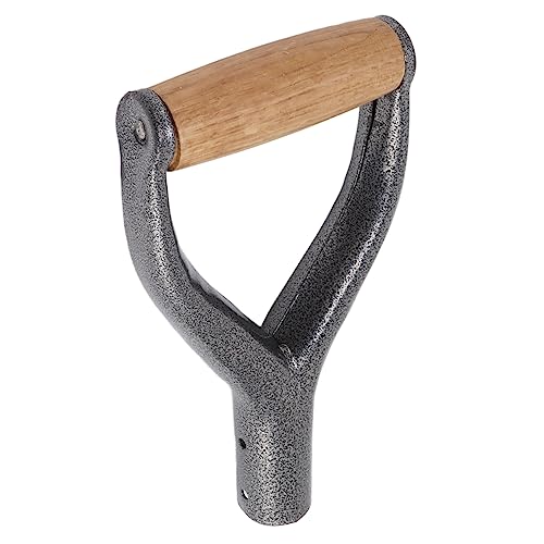 Cocoarm Ersatzschaufelgriff D -Form Spatengriff Griff Griff Ergonomisches Design 9.05x4.7in mit Premium -Eisen und Buchenholz für Gartengraben Raking Werkzeug (SILVER) von Cocoarm