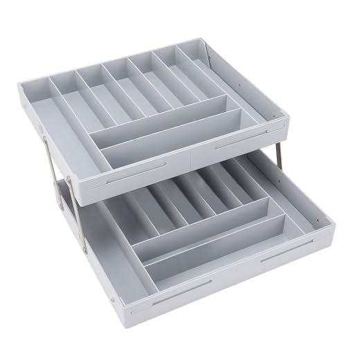 Cocoarm Faltbarer Organisatorschalen für Schubladen, Multifunktionaler Platz Spart Mehr Level Erweiterbarer Schreibtisch Organizer mit Vielseitigem Gebrauch, Modernes Design, Einfacher Speicher für von Cocoarm