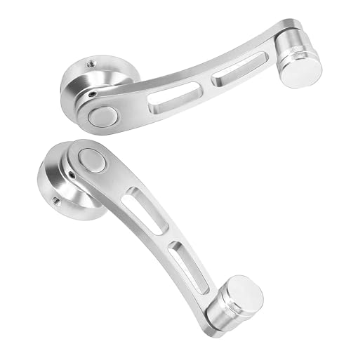 Cocoarm Fenstergriff Kurbel 2pcs Legierung Fenster Griff Riser Wickler für Klassenwagen mit Einzigartigem Design Leichter Einfach Installation Blau Silber Schwarz (SILVER) von Cocoarm