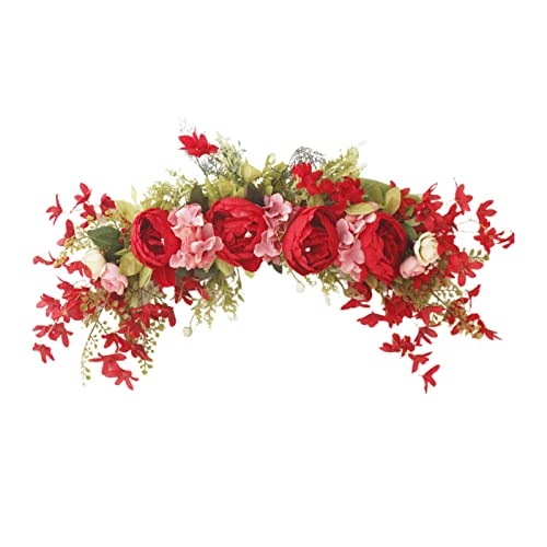 Cocoarm Frühlingskranz Türdekoration Künstliche Pfingstrosenblüten 75cm Mehrfarbig Seidenstoff mit Eisendraht für Hochzeitsbogen Spiegel Vorderseite Blumen Stuhlrücken Blumen Raum (3) von Cocoarm