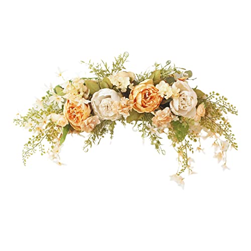 Cocoarm Frühlingskranz Türdekoration Künstliche Pfingstrosenblüten 75cm Mehrfarbig Seidenstoff mit Eisendraht für Hochzeitsbogen Spiegel Vorderseite Blumen Stuhlrücken Blumen Raum (4) von Cocoarm