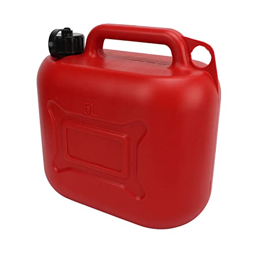 Cocoarm Gasdose 5L 1,3 Gallonen Rot, Tragbarer Benzinbehälter mit 27 Cm Auslassleitungsleckdosen -Bauchkonstruktion für Rasenmäher, ATVs, Motorräder und Hofwerkzeuge von Cocoarm