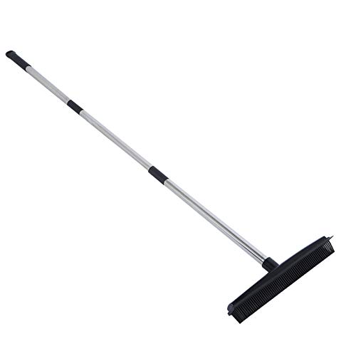 Cocoarm Gummi -Besen, Teleskopgriff, Multi -Oberflächenreiniger für Heimböden und Haustierhaare 122 cm Lang (Black) von Cocoarm