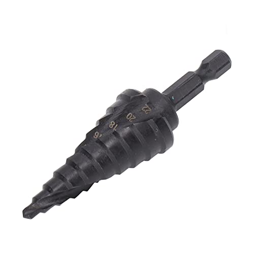 Cocoarm HSS Stufenbohrer Hochleistungsschnellarbeitsstahl Stufenbohrer mit Doppelspandesign für Metall Holz Kunststoff 118 Grad Spitze Rutschfeste Spitze (10 Schritte (4–22 mm)) von Cocoarm