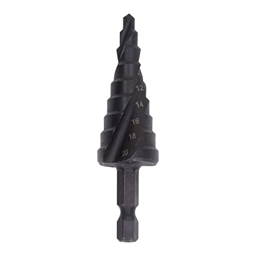 Cocoarm HSS Stufenbohrer Hochleistungsschnellarbeitsstahl Stufenbohrer mit Doppelspandesign für Metall Holz Kunststoff 118 Grad Spitze Rutschfeste Spitze (9 Stufen (4–20 mm)) von Cocoarm