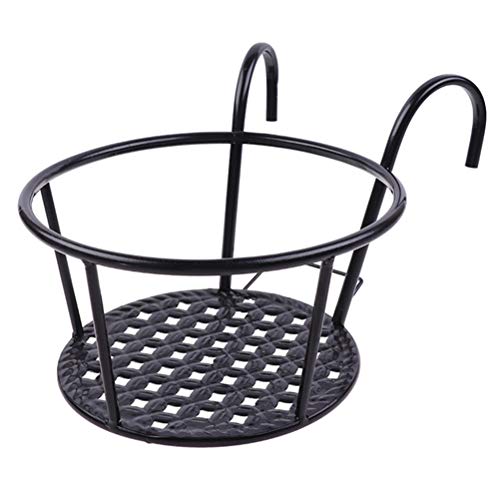 Cocoarm Hängekörbe aus Eisen, Blumentopfhalter, Balkon, Runde Pflanzenkörbe, Regal, für Drinnen und Draußen (Black #77) von Cocoarm