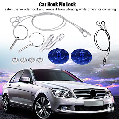 Cocoarm Haubenverriegelungsstift-Stift-Lock-Motorhaube Latch Lock 2pcs Universal CNC Aluminiumauto-Haubenstifte mit Selbstklebeband für die Modifikation von Rennfahrzeugen (BLUE) von Cocoarm