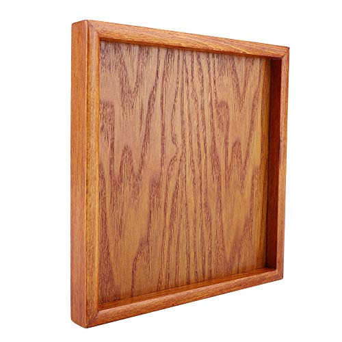 Cocoarm Holz Tee Tablett Massives Holz -Servierschale mit Erhöhten Rändern für Tee Kaffee Sushi Desserts Snacks Home Werbeeingebrauch (20 * 20CM) von Cocoarm