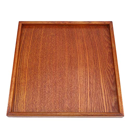 Cocoarm Holz Tee Tablett Massives Holz -Servierschale mit Erhöhten Rändern für Tee Kaffee Sushi Desserts Snacks Home Werbeeingebrauch (30 * 30 cm) von Cocoarm