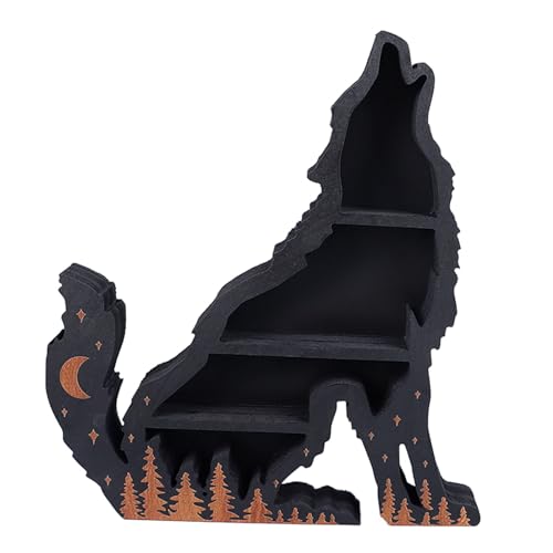 Cocoarm Holzcrytal Regal Wolf Display Ständer Einfach Zubereitung für Babyparty 30 X 26 X 4 cm (Wolf ging) von Cocoarm