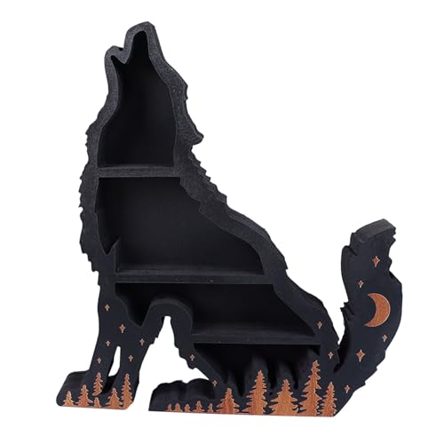 Cocoarm Holzcrytal Regal Wolf Display Ständer Einfach Zubereitung für Babyparty 30 X 26 X 4 cm (Wolf richtig) von Cocoarm