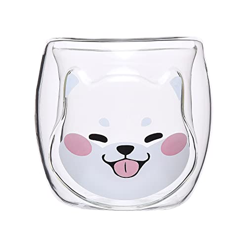 Cocoarm Katzenkopf Doppelwandige Glasbecher, 300ml Borosilikatglas Becher Trinkglas mit Schwebender Illusionsdesign für Heiß- und Kaltgetränke Kaffee Tee Milch von Cocoarm