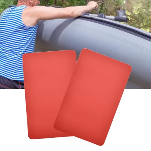 Cocoarm Kayak Repair Patch PVC Gummi -Boots -Reparatur Kit 2PCS 7,87 X 4,72 Zoll Aufblasbarer Bootskanu Kayak Reparaturflecken mit Dickem PVC Material für Langlebige Korrekturen (Rot) von Cocoarm