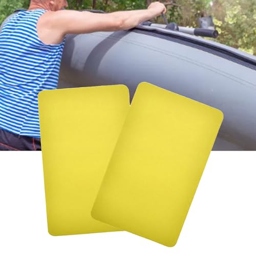 Cocoarm Kayak Repair Patch PVC Gummi -Boots -Reparatur Kit 2PCS 7,87 X 4,72 Zoll Aufblasbarer Bootskanu Kayak Reparaturflecken mit Dickem PVC Material für Langlebige Korrekturen (Yellow) von Cocoarm