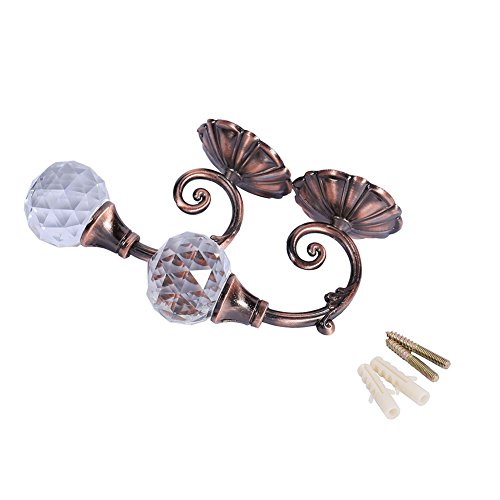 Cocoarm Klassischer Metallkristall Vorhang Hållback Wandhaken Set, Retro -Stil -Tieback Galgen für Wohnkultur (Kupfer) von Cocoarm
