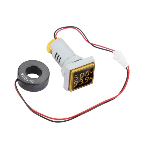 Cocoarm LED -Digitalspannungstester, Klare Anzeige, Genaue Leistung, Einfache Installation, Breiter Messbereich, für Wechselspannung und Strom mit Signallicht (YELLOW) von Cocoarm