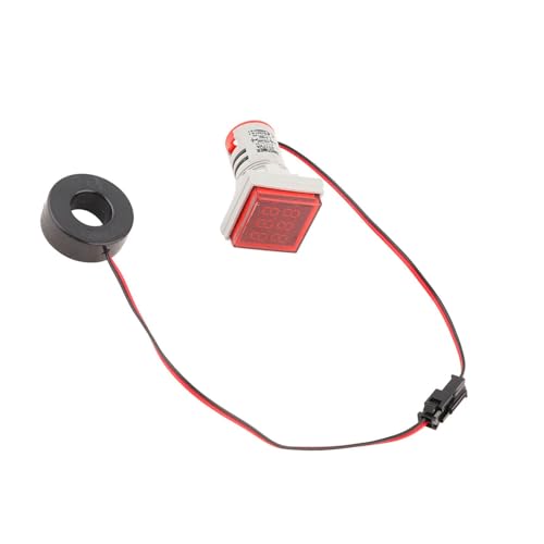 Cocoarm LED-Spannungsmesser-Anzeige Digitaler Wechselstrom-Voltmeter 60-500V 0-100A mit Klarer Anzeige für die Elektrische Messung 22 Mm Installation (Rot) von Cocoarm