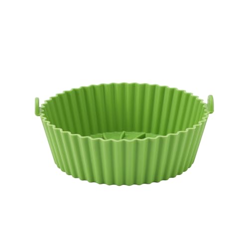 Cocoarm Luftfritteuse Silikontopf, Silikonkorb Luftfritteuse Einlage 16cm 19cm 22cm BPA-frei Hitzebeständig Runde Form Spülmaschinengeeignet mit Hohem Rand für die Meisten Luftfritteusen (7.5) von Cocoarm