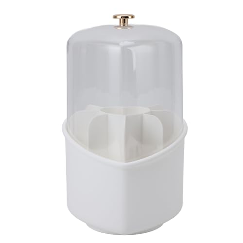 Cocoarm Makeup Brush Holder Organizer, Herzförmige Makeup Pinsel Aufbewahrung mit 360-Grad Drehbarer Basis für Pinsel Kosmetik Schminktisch Desktop Reisen (WHITE) von Cocoarm