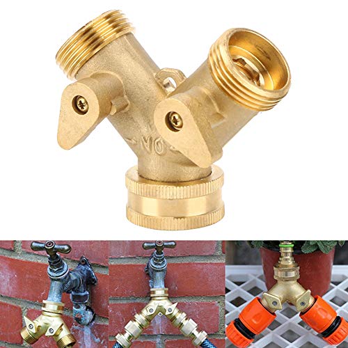Cocoarm Messinggartenschlauchsplitter, Unabhängige Ventilsteuerung, Universelle Kompatibilität, Stabiles Messingmaterial, Multifunktionale Verwendung, Lecksicheres Design, 3/4 Zoll 2 Splitter von Cocoarm