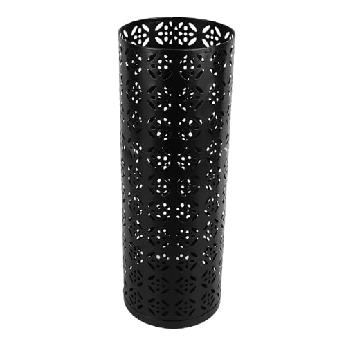 Cocoarm Metal Round Dach, Langlebiger Metall Freistehender Regenschirmhalter, Antikes Hohlarbendesign für den Eingang und Bürospeicher (Black #18) von Cocoarm