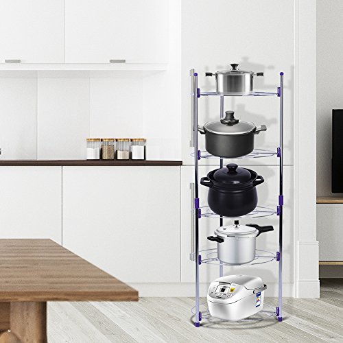 Cocoarm Metallküchenpfannen Lagerregal 5-stufig Küchenwanne Organizer mit Kohlenstoffstahl Schwerlastdrahtregale für Töpfe Pfannen Reiskocher Bratpfanne Pfanne Cocoarm Metallküchenpfannen Lagerregal 5-stufig Küchenwanne Organizer mit Kohlenstoffstahl Schwerlastdrahtregale für Töpfe Pfannen Reiskocher Bratpfanne Pfanne von Cocoarm