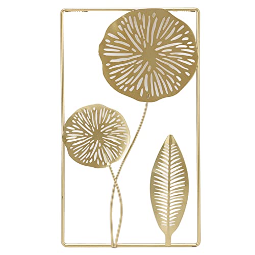 Cocoarm Moderne Rechteckige Goldene Wandhängedekoration Praktisches Haus Ornament für Wohnzimmer, Büro [einfaches Design] von Cocoarm