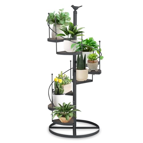 Cocoarm Multifunktionales Pflanzenregal, Pflanzenregal aus Eisen und Holz, Pflanzenständer, Modernes Wendeltreppen-Design, für Balkon und Wohnzimmer, 23 X 56 cm Cocoarm Multifunktionales Pflanzenregal, Pflanzenregal aus Eisen und Holz, Pflanzenständer, Modernes Wendeltreppen-Design, für Balkon und Wohnzimmer, 23 X 56 cm von Cocoarm