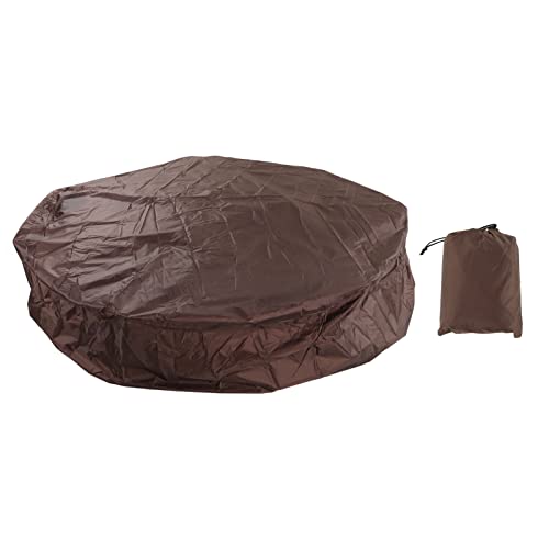Cocoarm Runde -Abdeckung, 190 Silber Polyester -TAFT - -Wählerabdeckung Wasserdcover Outdoor -Möbelabdeckung Runde Badewanne mit Aufbewahrungsbeutel für Außenbannen und Heißen Quellen (Brown) von Cocoarm