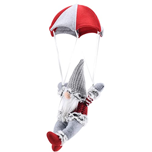 Cocoarm Santa Claus, Fallschirm Spielzeug Weihnachtsdekoration Santa Holiday Hanging Ornament für Home Office Party mit String 45x18cm (GREY) von Cocoarm