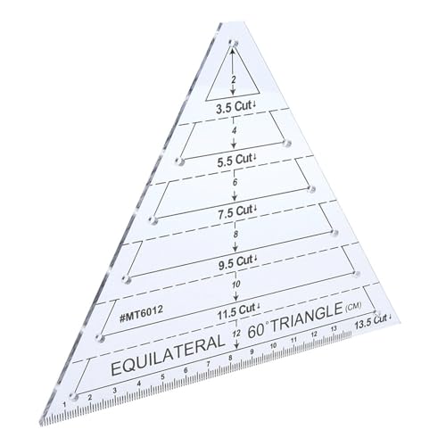 Cocoarm Schneiderdreieck Lineal Nähen Lineal Quilt Lineal 0-13,5 Cm Hohe Transparenz Genauige Maßstab Leichtes Gewicht mit Stoppnähten für Quilt-Schneiderei von Cocoarm