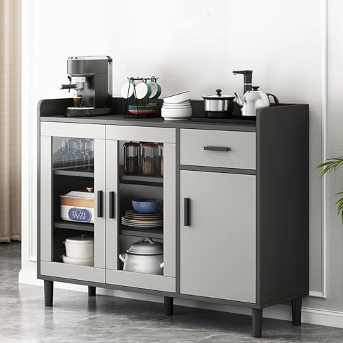 Cocoarm Schrank Konsolentisch Multi -Layer -Buffet Tisch Moderner Küchen -Sideboardschrank mit Türen, Künstlungsbrett Sideboard -Buffet Schrank 100x34x92cm Cocoarm Schrank Konsolentisch Multi -Layer -Buffet Tisch Moderner Küchen -Sideboardschrank mit Türen, Künstlungsbrett Sideboard -Buffet Schrank 100x34x92cm von Cocoarm