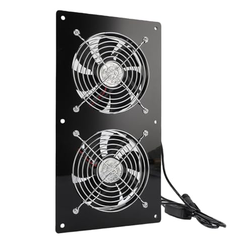 Cocoarm Solarbetriebener Abluftventilator Solar Abluftventilator Kit Solar Lüftungsventilator mit 15W Panel und 2 Hochgeschwindigkeitsventilatoren für Hühnerstall Gewächshaus Schuppen von Cocoarm
