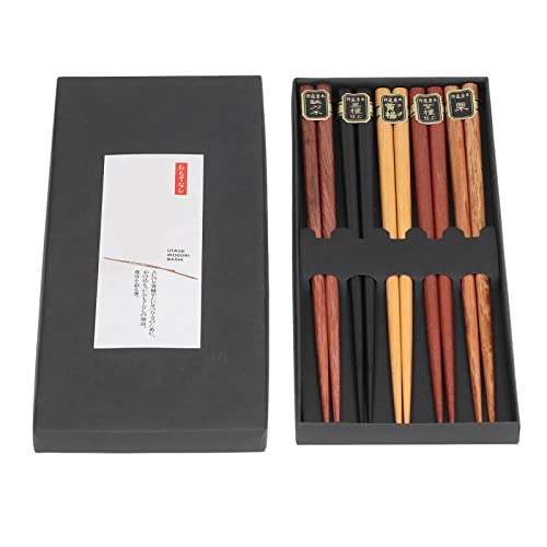 Cocoarm Stäbchen -Set 5 Paare Japanische Stäbchen des Japanischen Stils Im Japanischen Stil von Holzstäbchen Antislip -Design Hygienische Person Individuum mit 5 Verschiedenen Farben für Home (Vier von Cocoarm