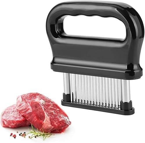 Cocoarm Steaker Für Fleisch Tenderizer Fleischzartmacher Gerät 48 Nadelklingen Mürber Aus Rostfreiem Stahl Mit Hoher Schärfe,Leicht Zu Reinigen,Mit Doppelter Schutzabdeckung Und Praktischem Abs-Fed von Cocoarm