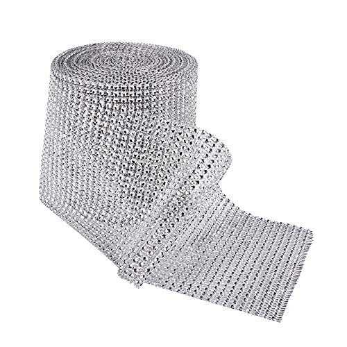 Cocoarm Strassbänder Funkelnde Netzbandrolle 4,75 Zoll Breit 10 Yard Langes Elegantes für Hochzeits Geburtstagsfeier mit Faux Crystal Effect von Cocoarm