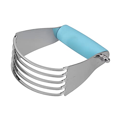 Cocoarm Teigschneider Edelstahl Teigmischer Ergonomischer Griff Teigschneider mit 5 Stabilen Klingen Zum Mischen von Butter Mehl Zucker Backzubehör Küchenzubehör (BLUE) von Cocoarm