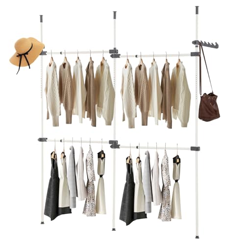 Cocoarm Telescopic Clothes Rail Verstellbare Heavy Duty Kleidungs Stück Kleiderbügel Kleider Ständer Für Zu Hause, Kleider Schrank Schlafzimmer Schrank Cocoarm Telescopic Clothes Rail Verstellbare Heavy Duty Kleidungs Stück Kleiderbügel Kleider Ständer Für Zu Hause, Kleider Schrank Schlafzimmer Schrank von Cocoarm