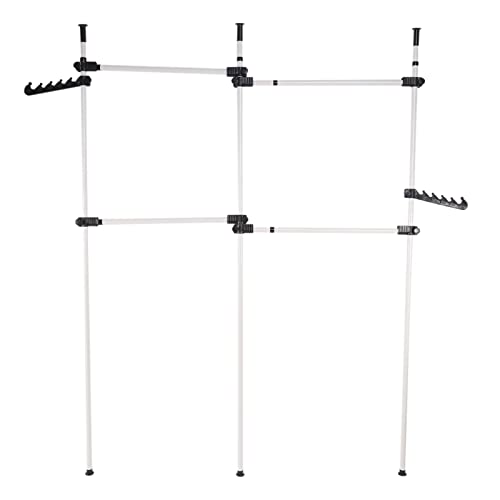 Cocoarm Teleskopstange Kleiderstange Garderoben System Regalsystem Teleskop Ankleidezimmer Kleiderständer Verstellbares Garderobenständer 3 Stangen 4 Querträger Höhenverstellbar 281-329 cm von Cocoarm