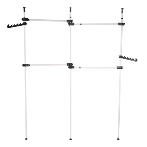Cocoarm Teleskopstange Kleiderstange System Kleiderschrank Stange Teleskop Garderoben System Kleiderbügel zum Aufhängen DIY Kleiderbügel Mobile 3 Poles 4 Bars von Cocoarm