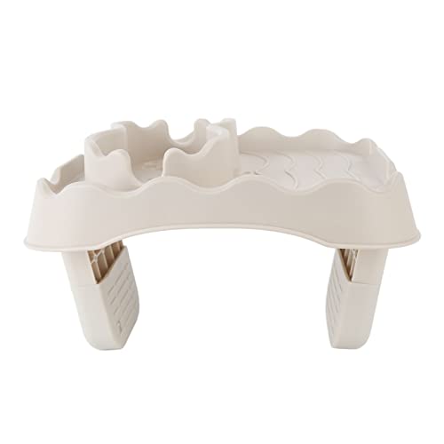 Cocoarm Tischschale Spa Side Table Badeweiche Nonslip Drink Caddy mit 2 Tasse Halter und Verbessertes -Design für Aufblasbare Spa Pool Badewanne (Beige) von Cocoarm