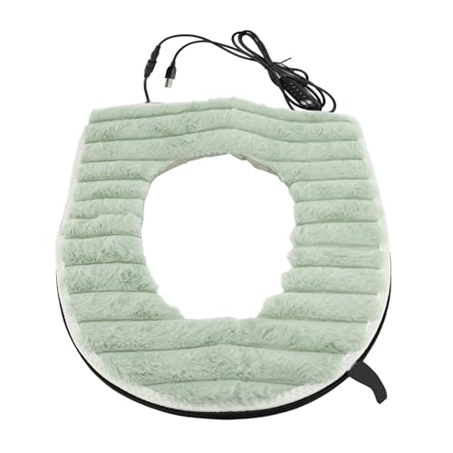 Cocoarm Toiletten Heizsitzauflage USB-betrieben Toilettensitzwärmer 5 Einstellbare Temperaturstufen mit Doppelseitiger Wasserdichter PU-Schicht für Zuhause Badezimmer Wärme Im Winter (GREEN) von Cocoarm