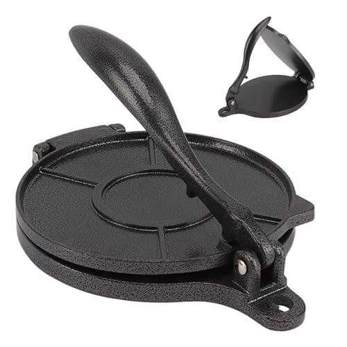 Cocoarm Tortilla Presse, Aluminiumlegierung, Manuelles Teig Presswerkzeug für Tortillas Pizza -Kuchen und Pastetchen in der Heimat Küche (16 cm schwarz) von Cocoarm